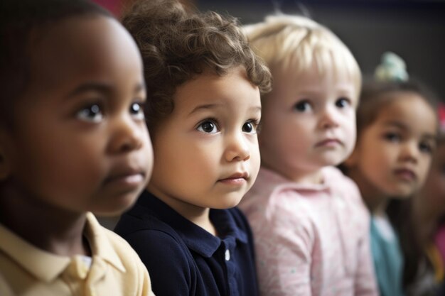 Shot of a group of young children in class created with generative ai