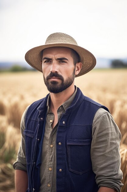 Shot of a handsome young male farmer standing outside on his land