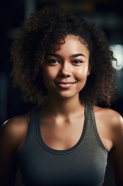 Shot of a healthy young woman standing after her workout created with generative ai