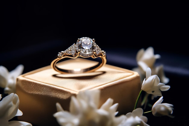 Shot of luxury diamond gemstone ring