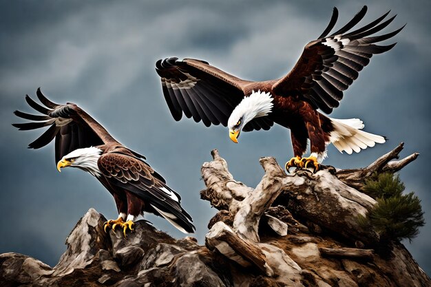 Photo shot of a majestic eagle on a white background