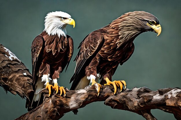 Photo shot of a majestic eagle on a white background