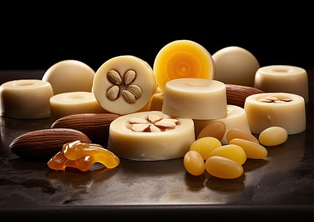 A shot of marzipan being molded into different shapes