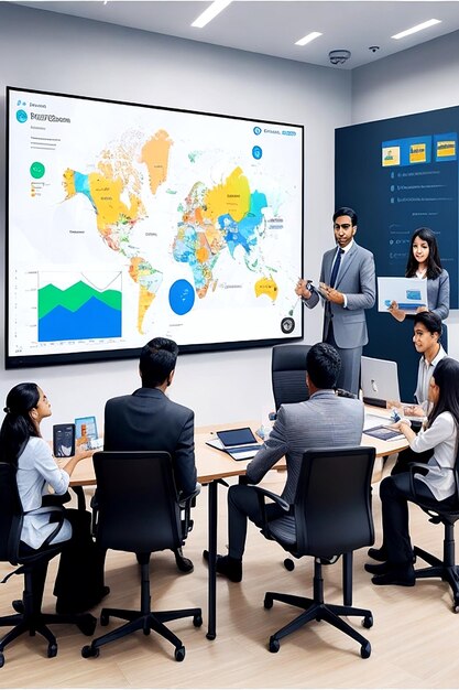 Shot of a mature businesswoman using a whiteboard during a meeting AIgenerated