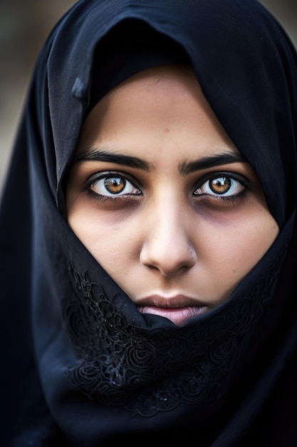 Premium AI Image | Shot of a muslim woman wearing a niqab outside ...