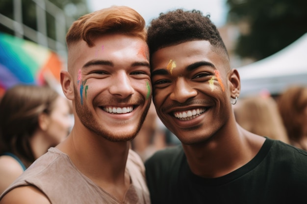 写真 プライドイベントの2人の友人の写真