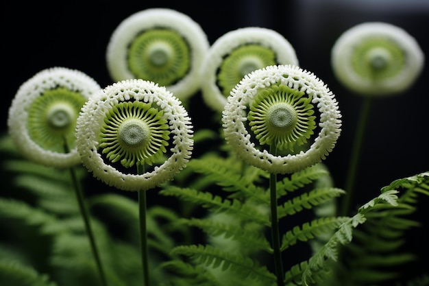 Shot of the ostrich ferns blossomed plants ar 32 c 25