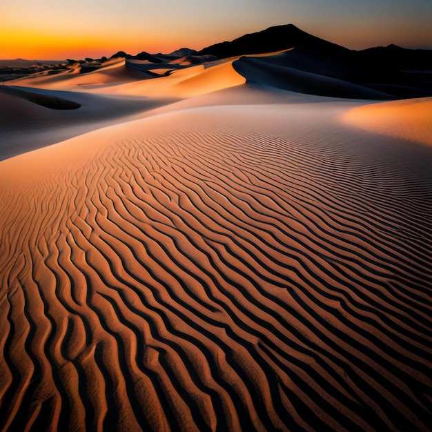 shot of the patterns on the sands in the desert