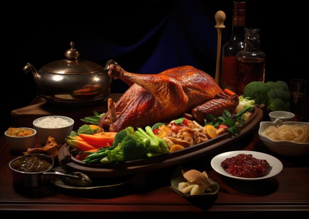 Premium AI Image | A shot of Peking duck with a variety of meats and