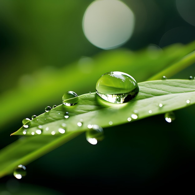 Shot of raindrop about to fall from a leaf