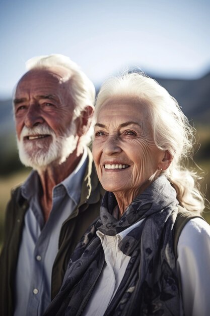 Shot of a senior couple enjoying a day outdoors created with generative ai