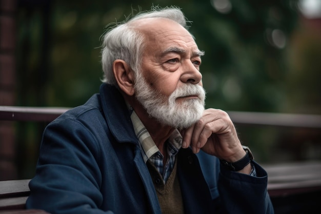 Shot of a senior man looking thoughtful while sitting on a bench outside