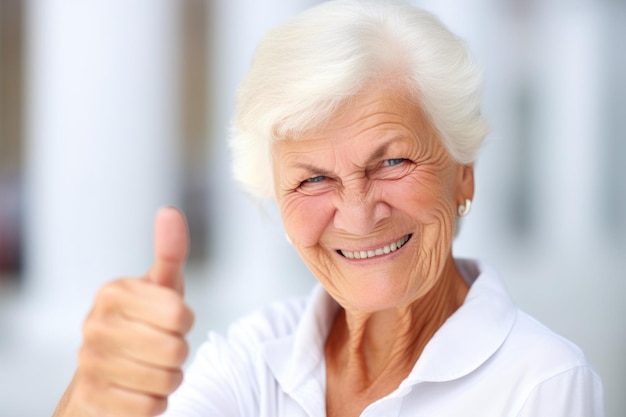 Shot of a senior woman giving you the thumbs up