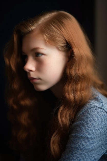 Premium AI Image | Shot of a shy teenage girl looking away from the ...