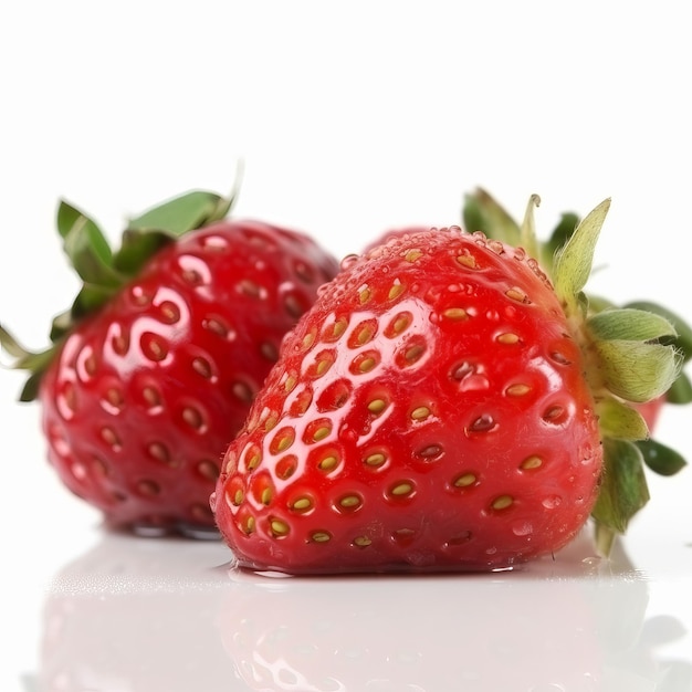 A shot of a strawberry on a white background Generative AI