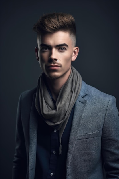 Shot of a stylish young man posing against a gray background