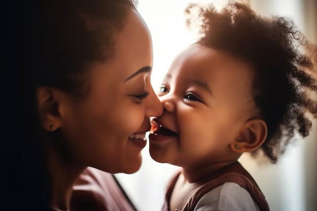 Shot of a woman bonding with her baby daughter at home