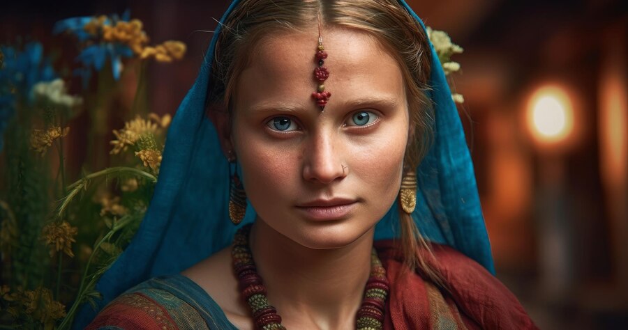 Premium AI Image Shot Of Woman In Indian Dress Generative AI premium-ai-image-shot-of-woman-in-indian-dress-generative-ai