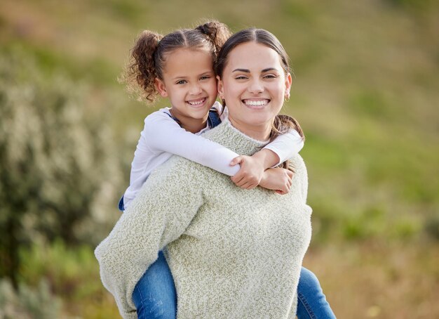 Shot of a woman spending time outdoors with her daughter