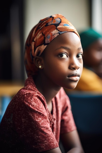 Shot of a young girl sitting in the classroom