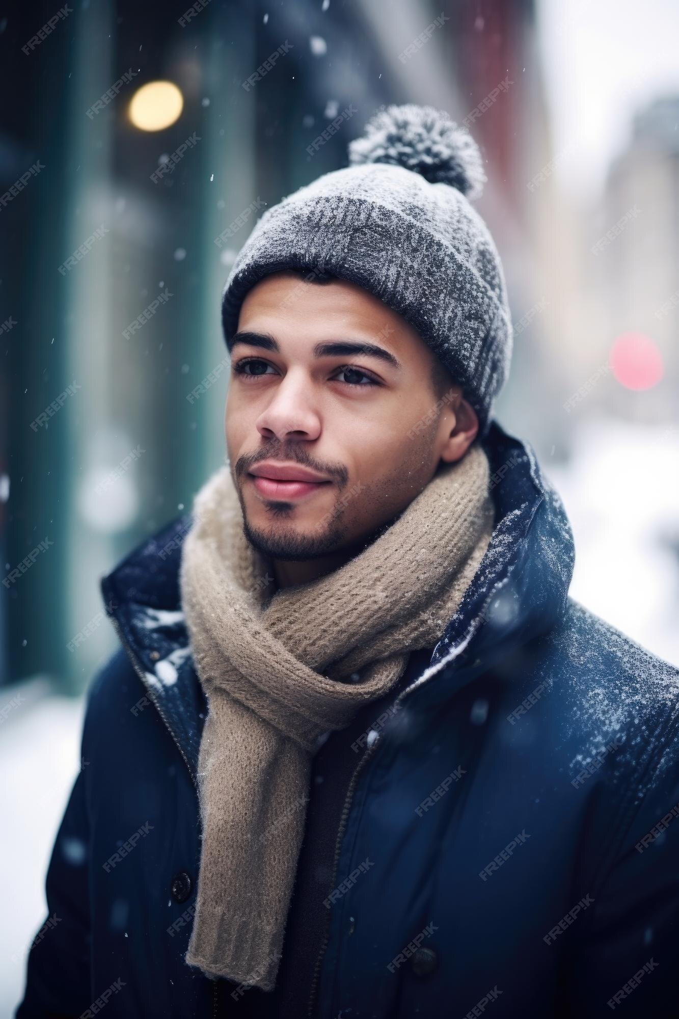 Premium AI Image | Shot of a young man standing outside in winter clothes
