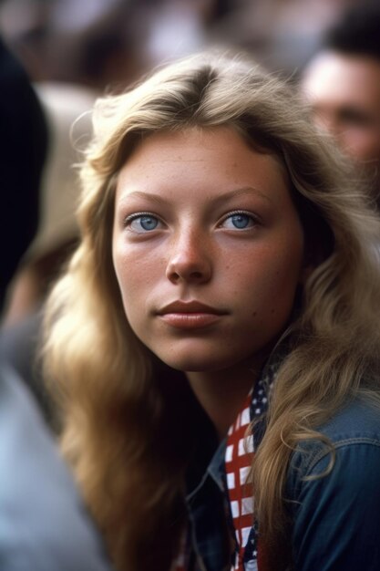 Shot of a young woman attending a rally