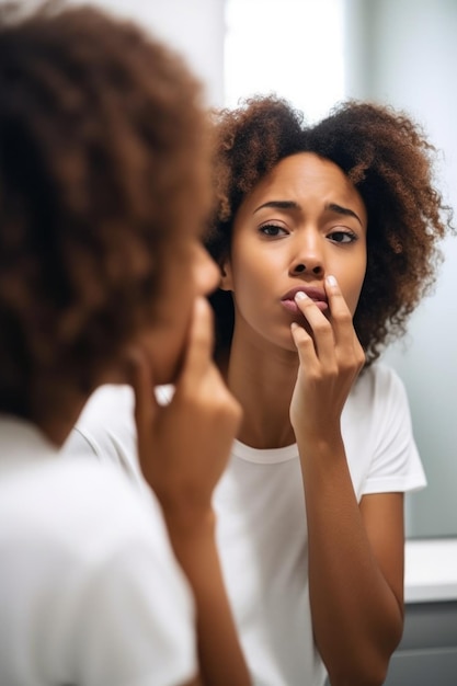 Shot of a young woman holding her mouth as she reflects on domestic in her relationship