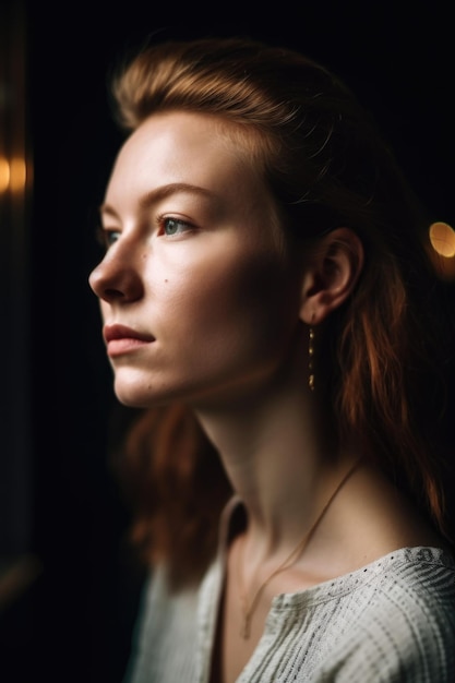 Shot of a young woman looking away from the camera