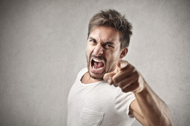 Photo shouting angry man