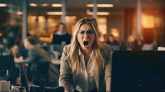 Foto bocca urlante donne arrabbiate emozioni reazione