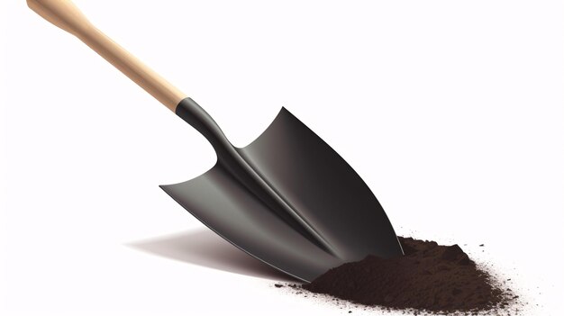 Photo shovel gardening isolated background