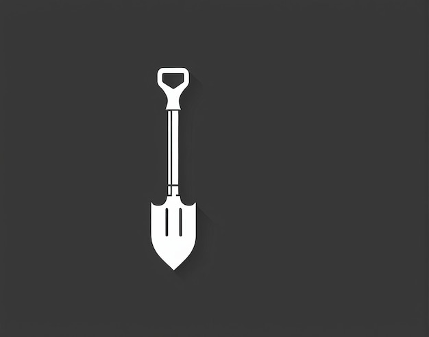 Photo a shovel icon on a black background