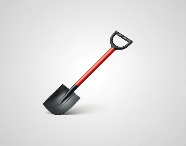 Photo a shovel with a red handle
