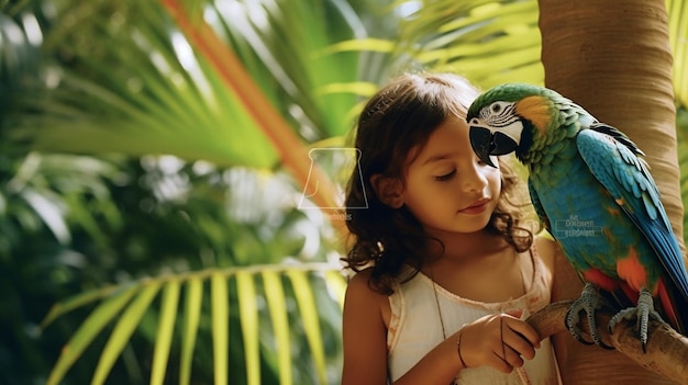 Show children climbing massive jungle trees and discovering exotic birds