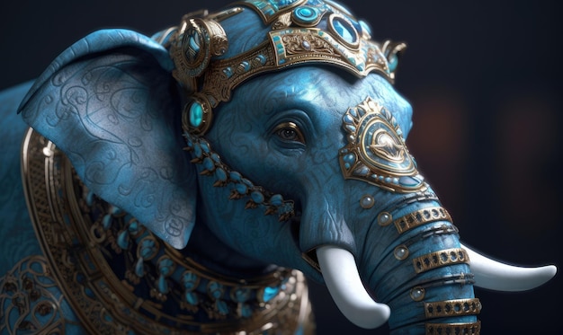 In a show of strength the anthropomorphic elephant marches proudly in military armor Creating using generative AI tools