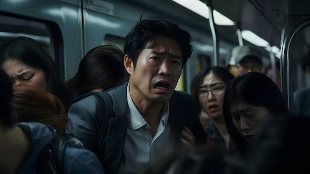 Photo showcase the emotions of frustration and impatience that passengers exhibit during delays or crowded