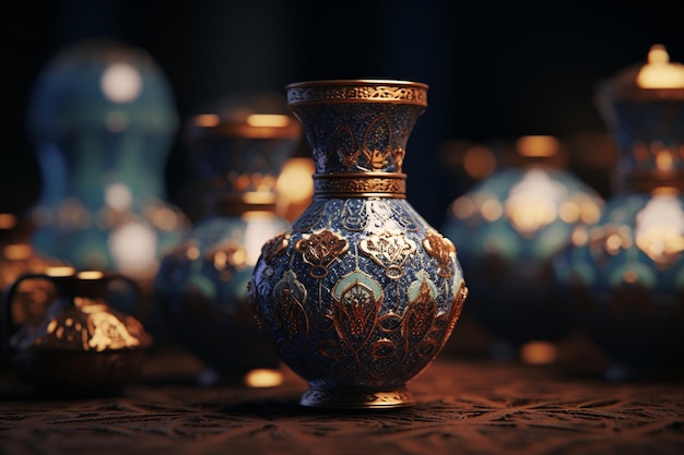 Showcase the intricate details of Islamic ceramics 00523 01