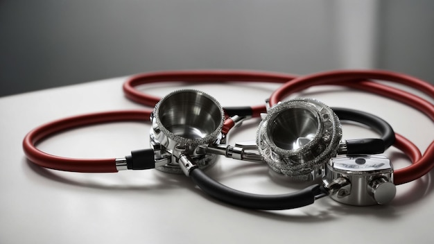 Photo showcase a pair of stethoscopes intertwined creating a visual metaphor for collaboration and teamwo