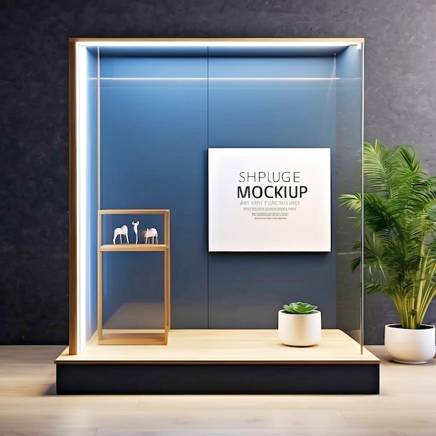 showcase and sign mockup