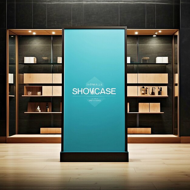 showcase and sign mockup