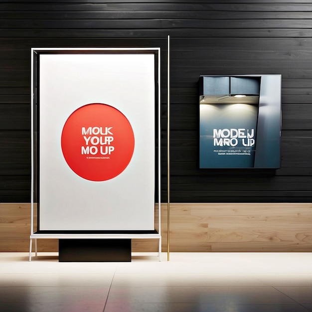 showcase and sign mockup