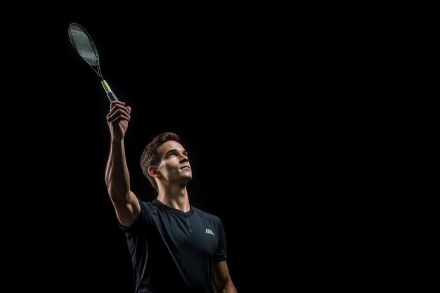 Showcase van een badminton speler39s nauwkeurige serveert