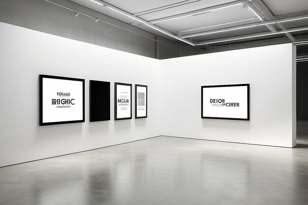 Showcase your brands identity by placing the logo on digital screens throughout a contemporary art gallery