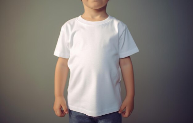 Showcase your message With a white blank tshirt on a little child the copy space allows