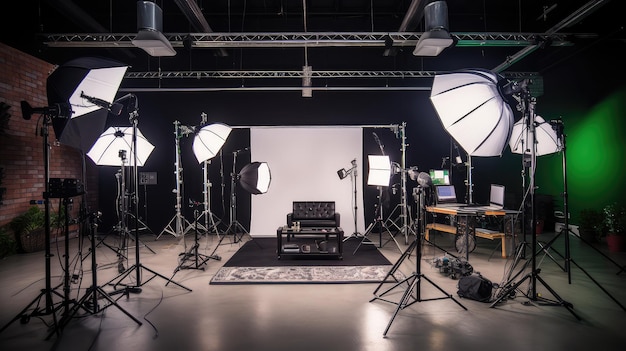 Showcases video studio lighting