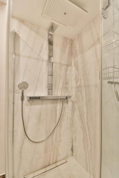 Photo shower box in modern bathroom