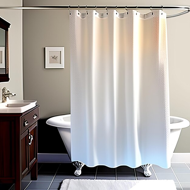 Photo shower curtain mockup