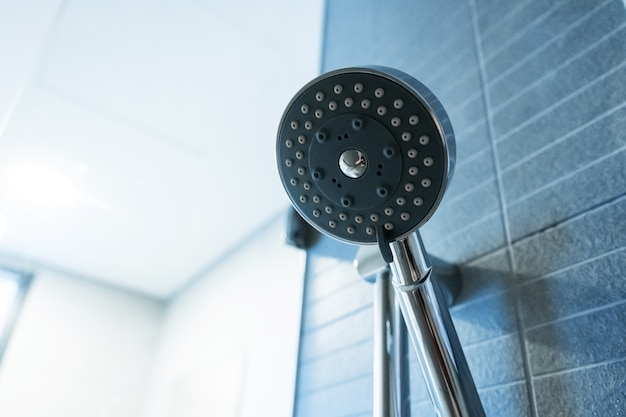 Shower head. Shower room details.