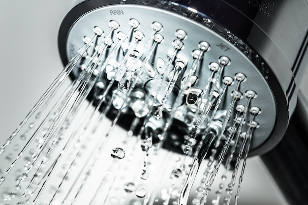 Shower Head with Droplet clean Water, close-up view