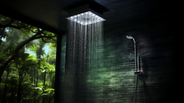 Photo a shower head with a rain shower head